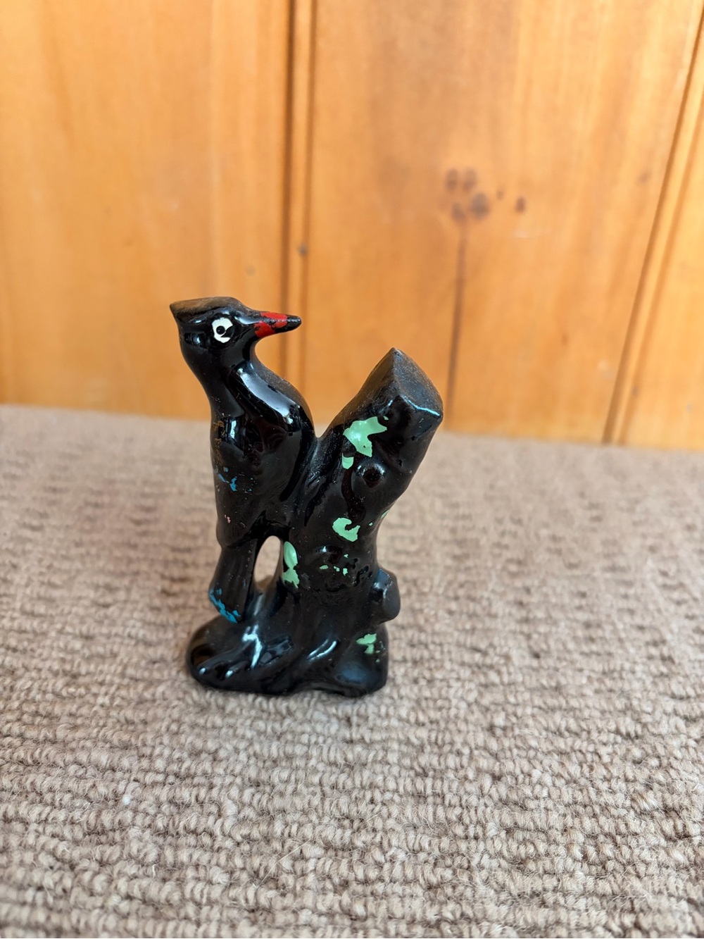 Black Ceramic Bird Figurine